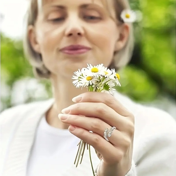 Sterling Silver Sunflower “You Are My Sunshine” Adjustable Ring - Picture 4 of 5